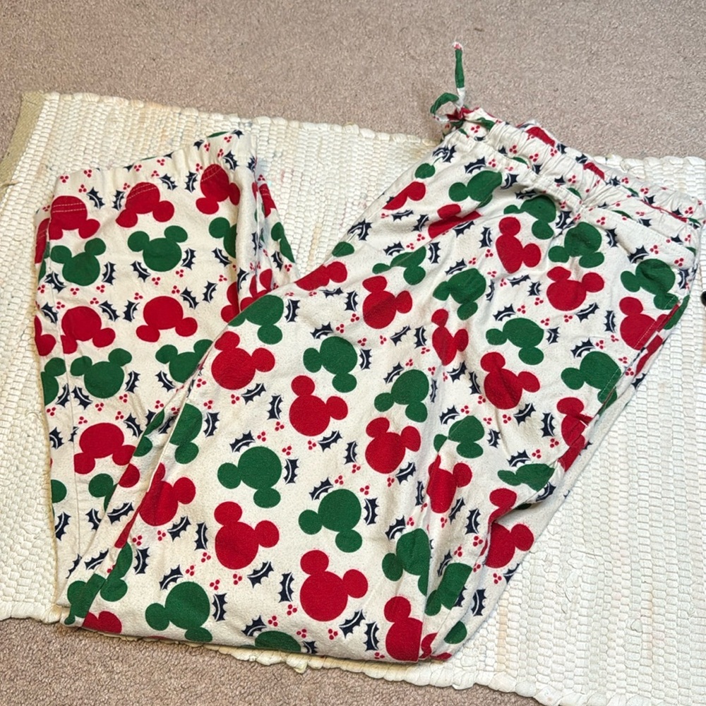 Hanna Anderson Adult Mickey Mouse Disney Christmas Pants Drawstring XXL